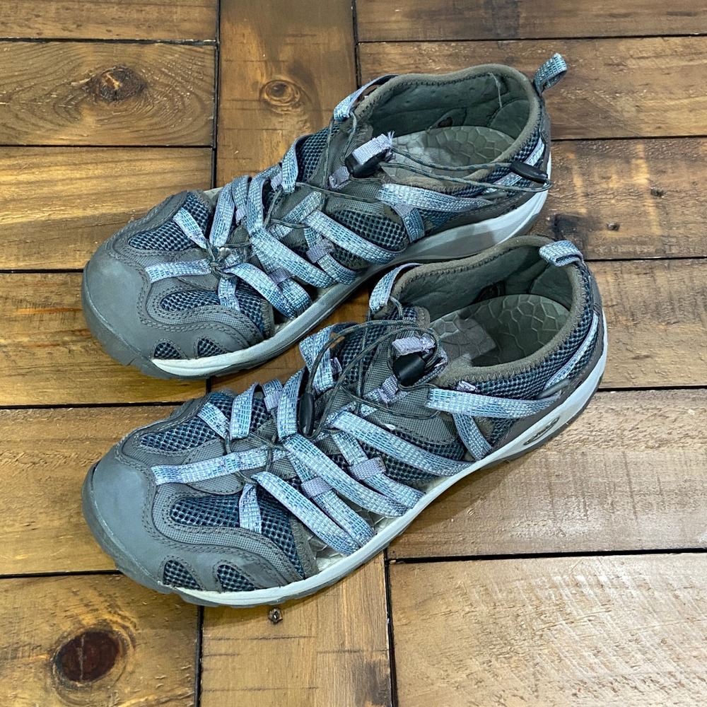 Chaco Outcross Evo 1 Womens 10 Hiking Water Shoes Gray Blue Vibram J104972